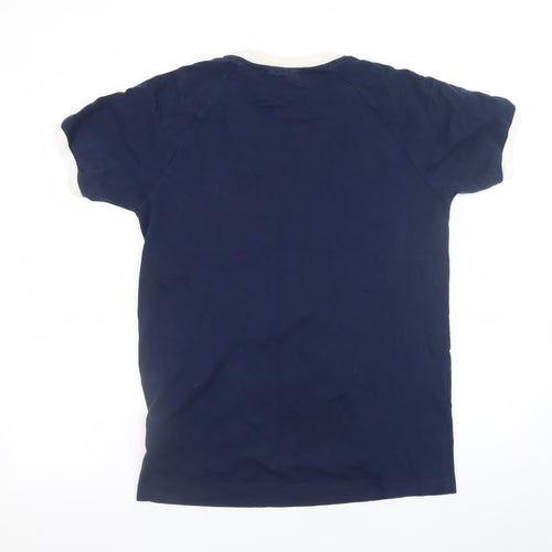 Adidas Mens Navy Short Sleeve Crew Neck T-Shirt Size M Organic Cotton