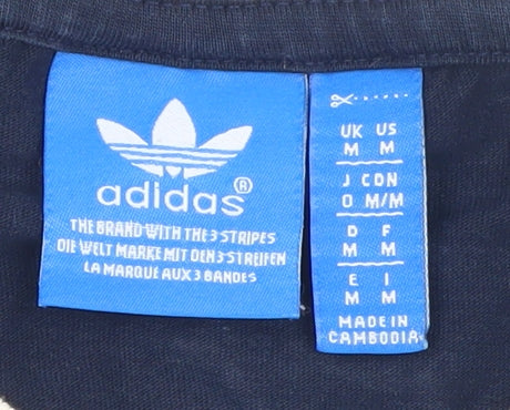 Adidas Mens Navy Short Sleeve Crew Neck T-Shirt Size M Organic Cotton