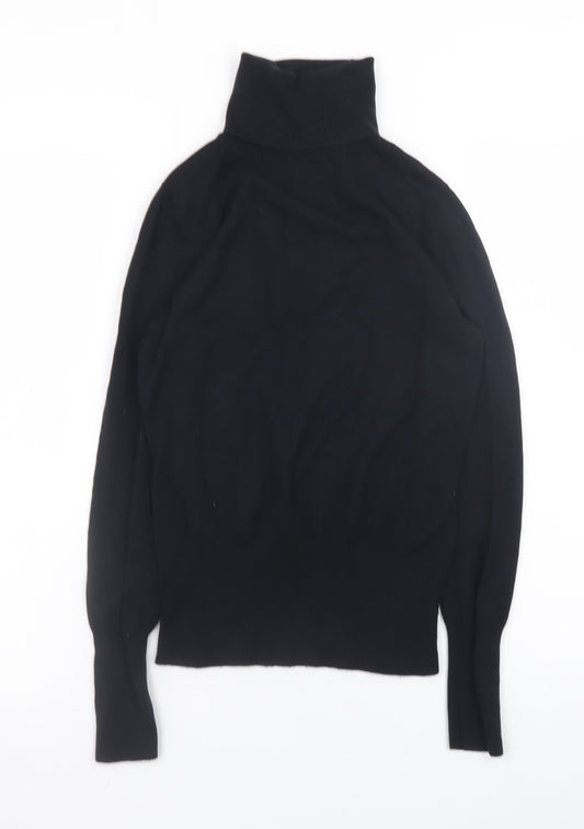 Banana Republic Women's Black XS Roll Neck Silk Cotton Cashmere Jumper