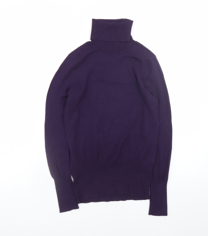 Banana Republic Women's Purple XS Roll Neck Silk Cashmere Jumper
