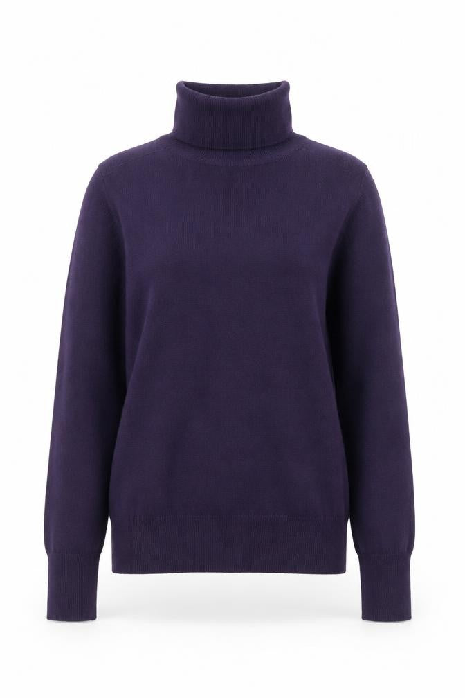 Banana Republic Women's Purple XS Roll Neck Silk Cashmere Jumper