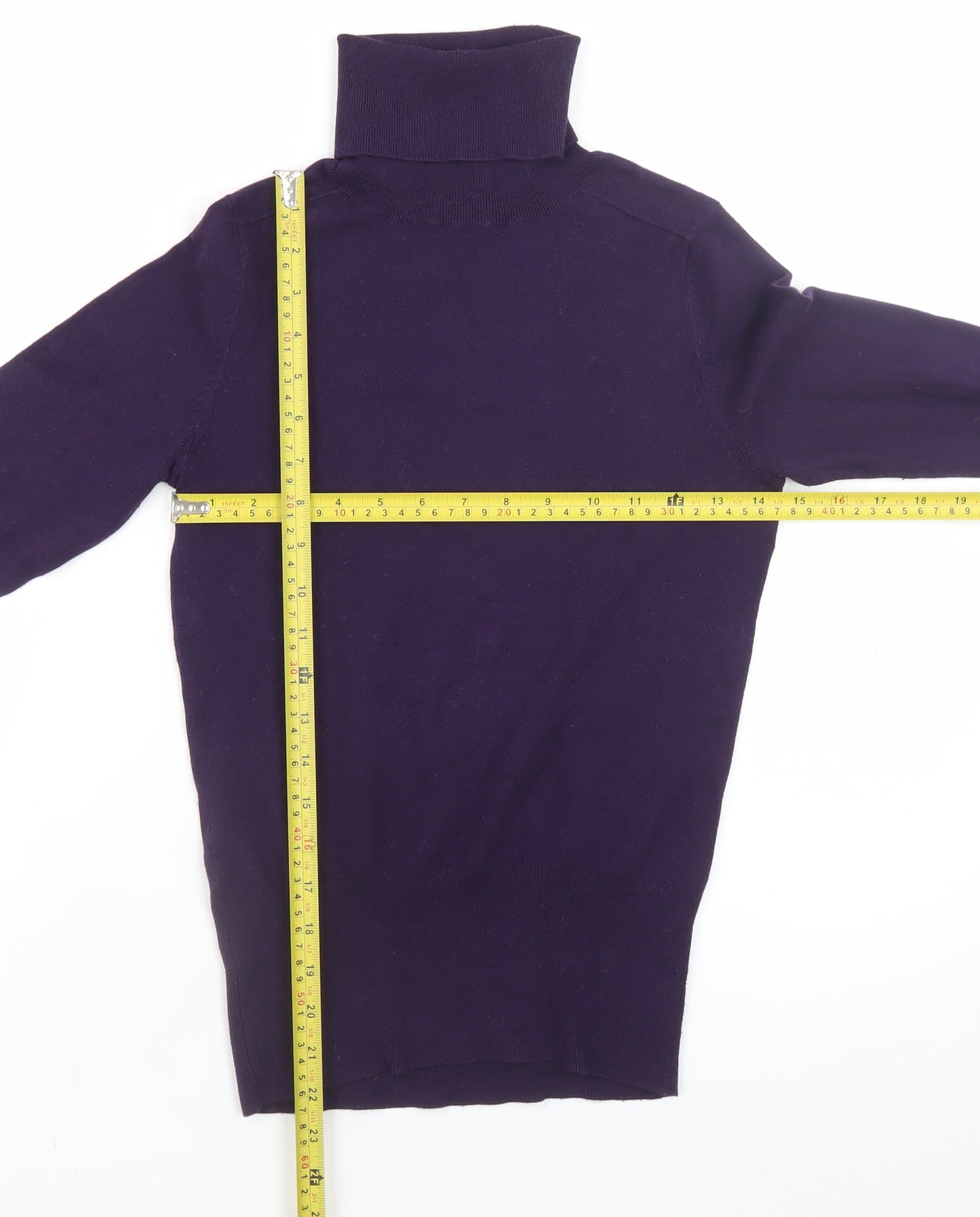 Banana Republic Women's Purple XS Roll Neck Silk Cashmere Jumper