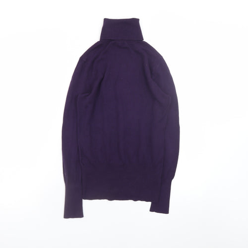 Banana Republic Women's Purple XS Roll Neck Silk Cashmere Jumper