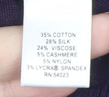 Banana Republic Women's Purple XS Roll Neck Silk Cashmere Jumper