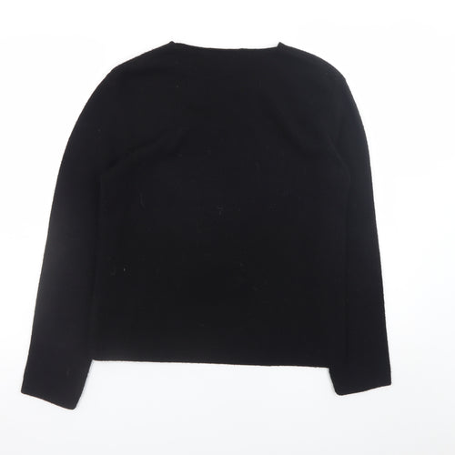 Waves Women’s Black V-Neck Knit Pullover Jumper S