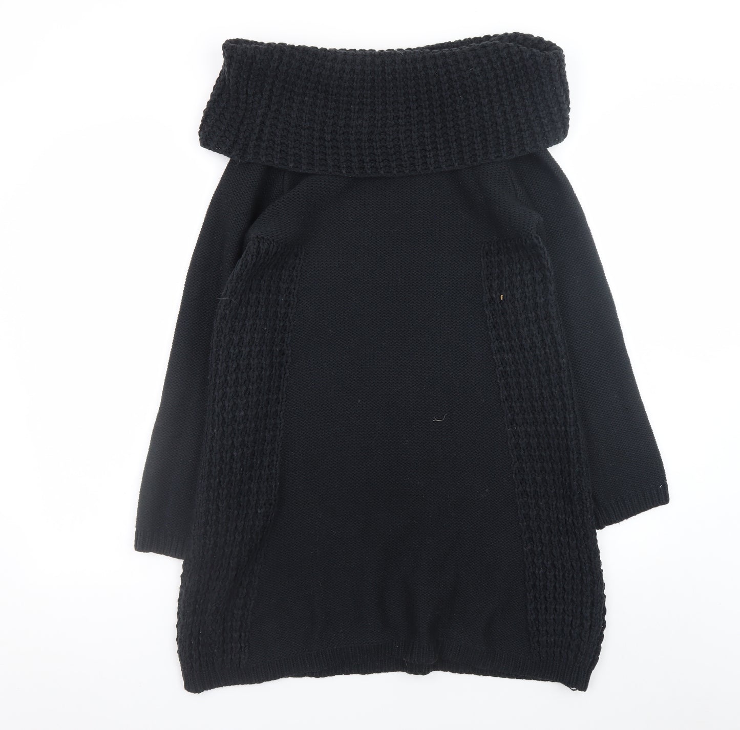 Joe Browns Women Black Knit Jumper Dress Size 10 Cowl Neck Winter