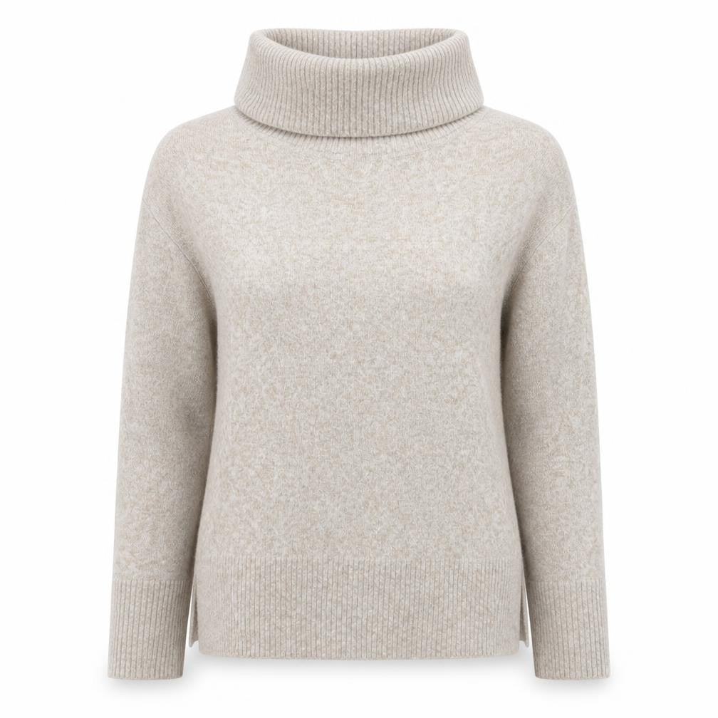Front view of Vero Moda Women’s Beige Roll Neck Knit Jumper, size S