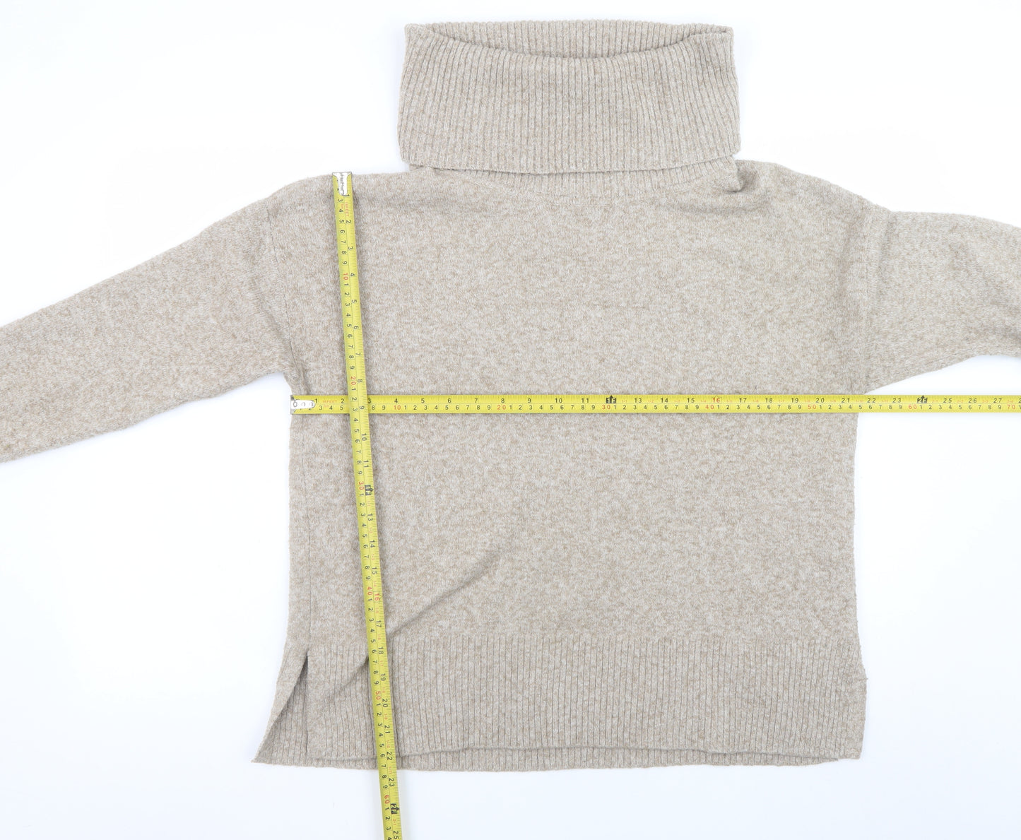 Vero Moda Women’s Beige Roll Neck Knit Jumper Size S