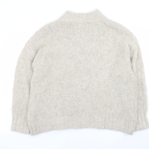 Anthropologie Women’s Beige Wool Blend V-Neck Pullover Jumper L