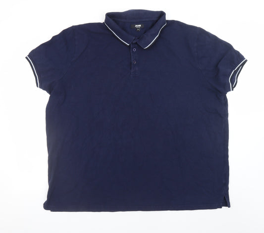 Jacamo Men’s Blue 3XL Polo Shirt Cotton Collared Short Sleeve