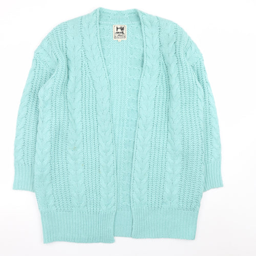 Jaase Women's Blue Chunky Knit Open Cardigan M