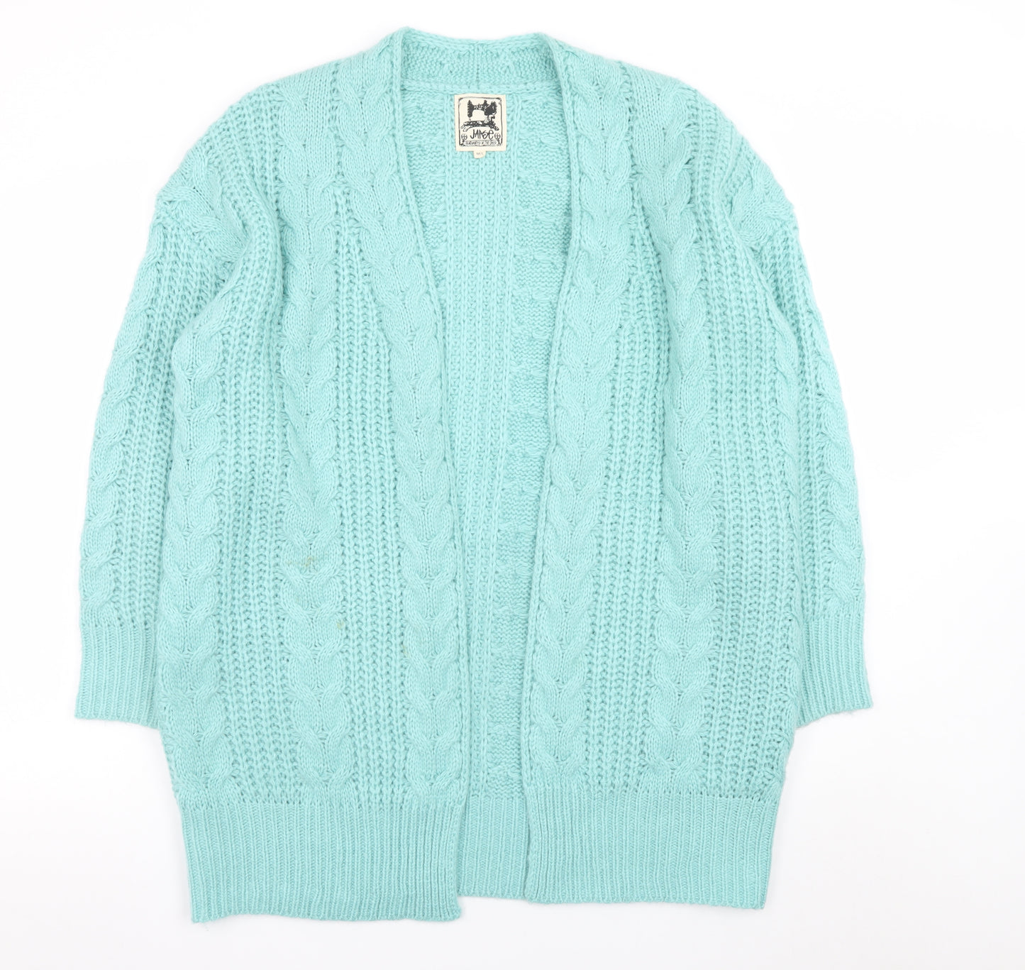 Jaase Women's Blue Chunky Knit Open Cardigan M