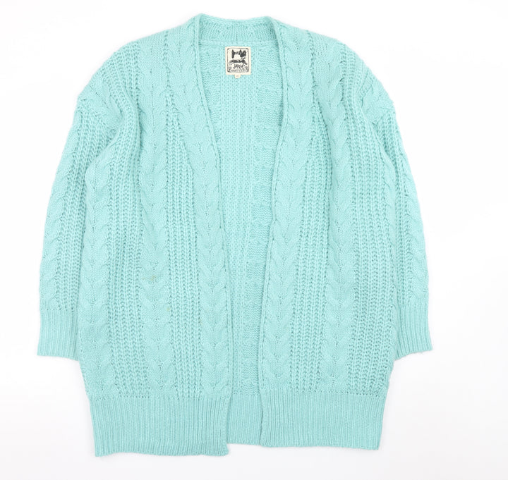 Jaase Women's Blue Chunky Knit Open Cardigan M
