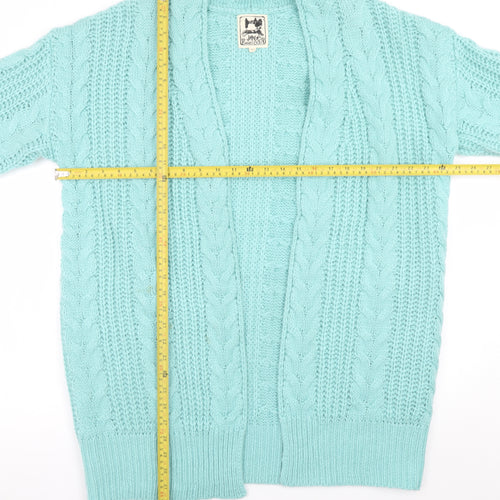 Jaase Women's Blue Chunky Knit Open Cardigan M