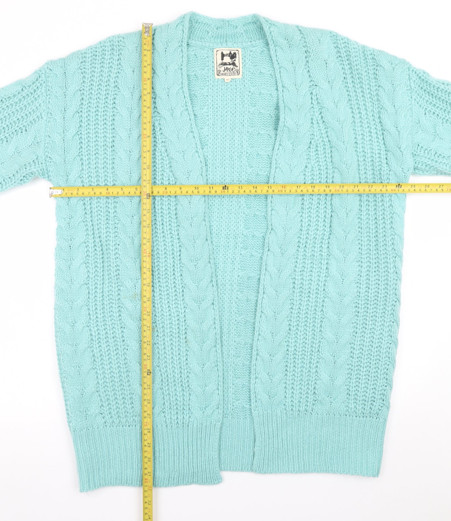Jaase Women's Blue Chunky Knit Open Cardigan M