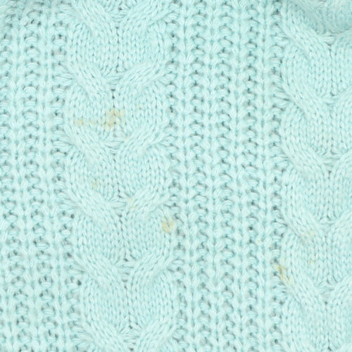 Jaase Women's Blue Chunky Knit Open Cardigan M