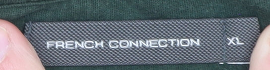 French Connection Men Dark Green Polka Dot Cotton T-Shirt XL