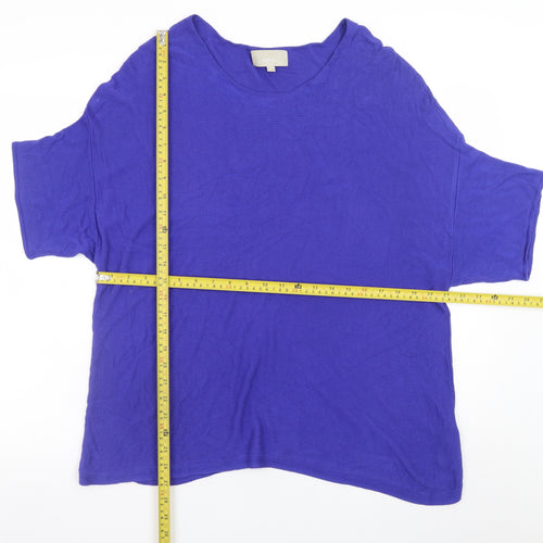 InWear Women's Blue Viscose Knit Short Sleeve Pullover Jumper XL