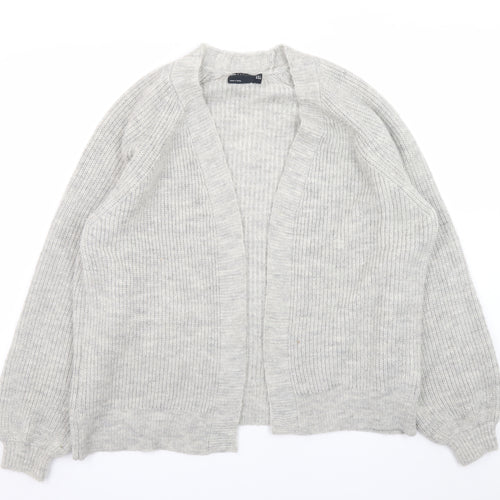 ASOS Design Womens Grey UK 10 Rib Knit Open Cardigan Jumper
