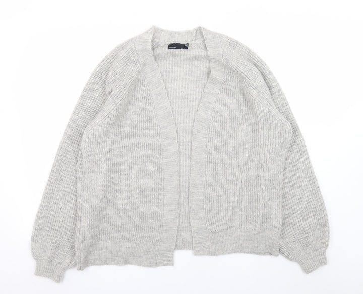 ASOS Design Womens Grey UK 10 Rib Knit Open Cardigan Jumper