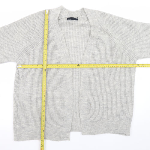 ASOS Design Womens Grey UK 10 Rib Knit Open Cardigan Jumper