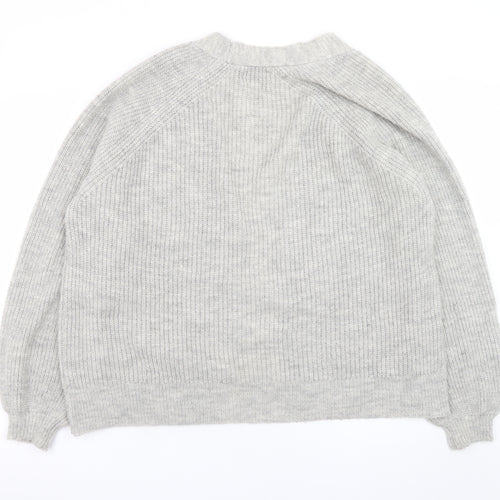 ASOS Design Womens Grey UK 10 Rib Knit Open Cardigan Jumper