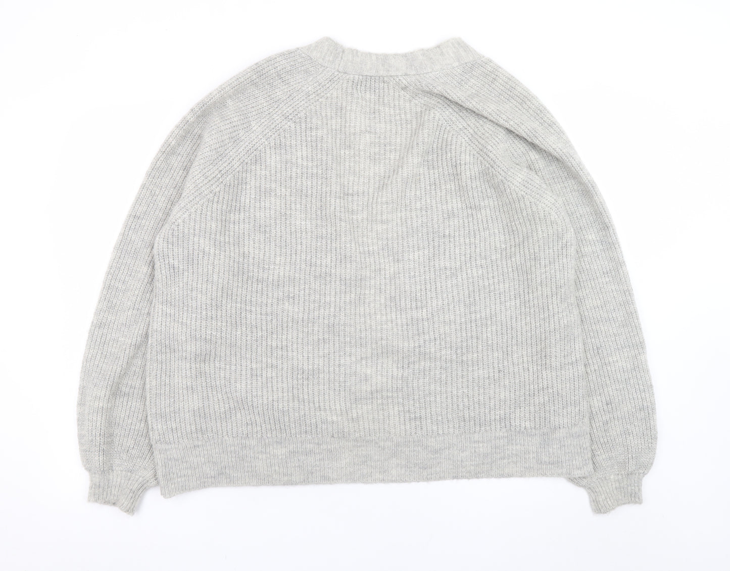 ASOS Design Womens Grey UK 10 Rib Knit Open Cardigan Jumper