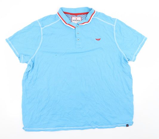 Joe Browns Men's Blue 3XL Cotton Short Sleeve Polo Shirt