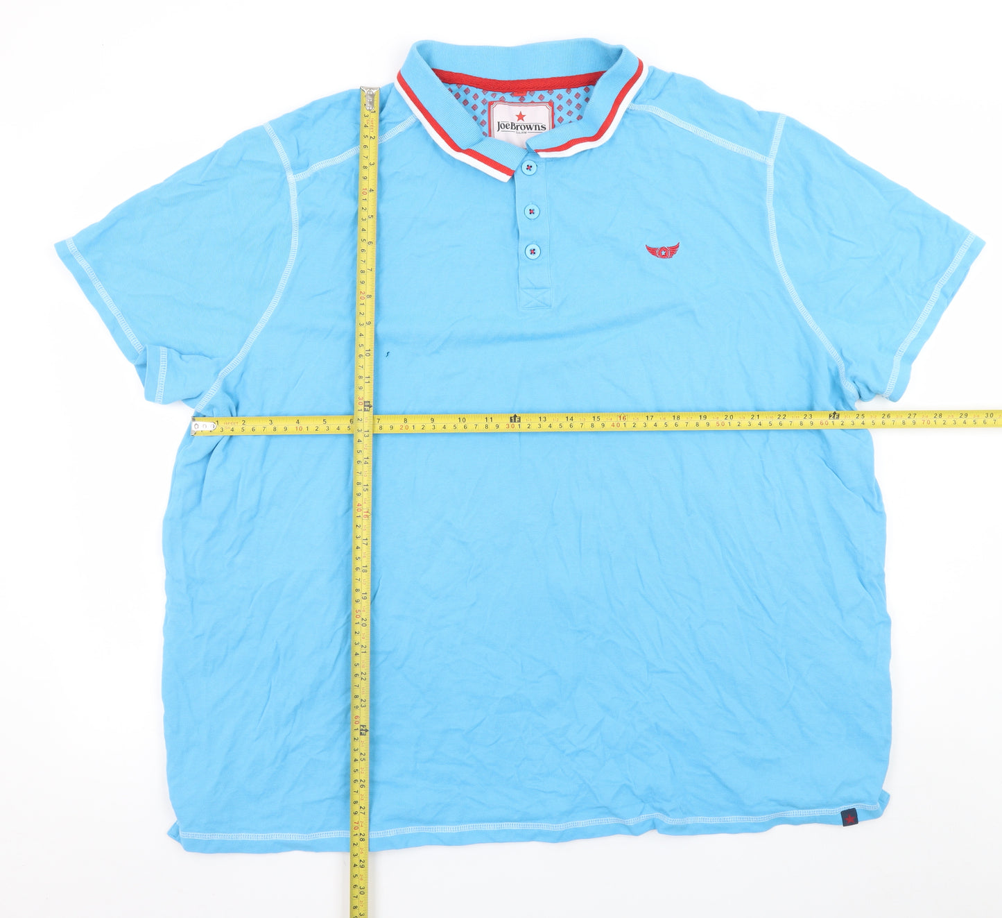 Joe Browns Men's Blue 3XL Cotton Short Sleeve Polo Shirt