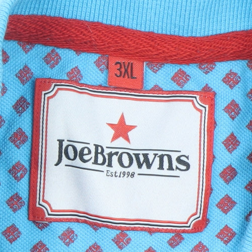Joe Browns Men's Blue 3XL Cotton Short Sleeve Polo Shirt