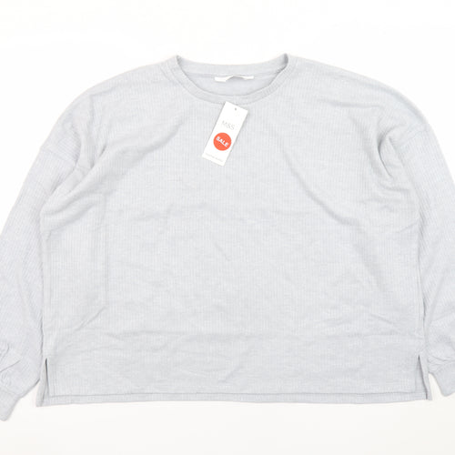 Marks and Spencer Women Grey L Pullover Crew Neck Jumper