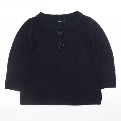 Dash Black Knit V-Neck Pullover Jumper Size 18