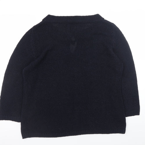 Dash Black Knit V-Neck Pullover Jumper Size 18