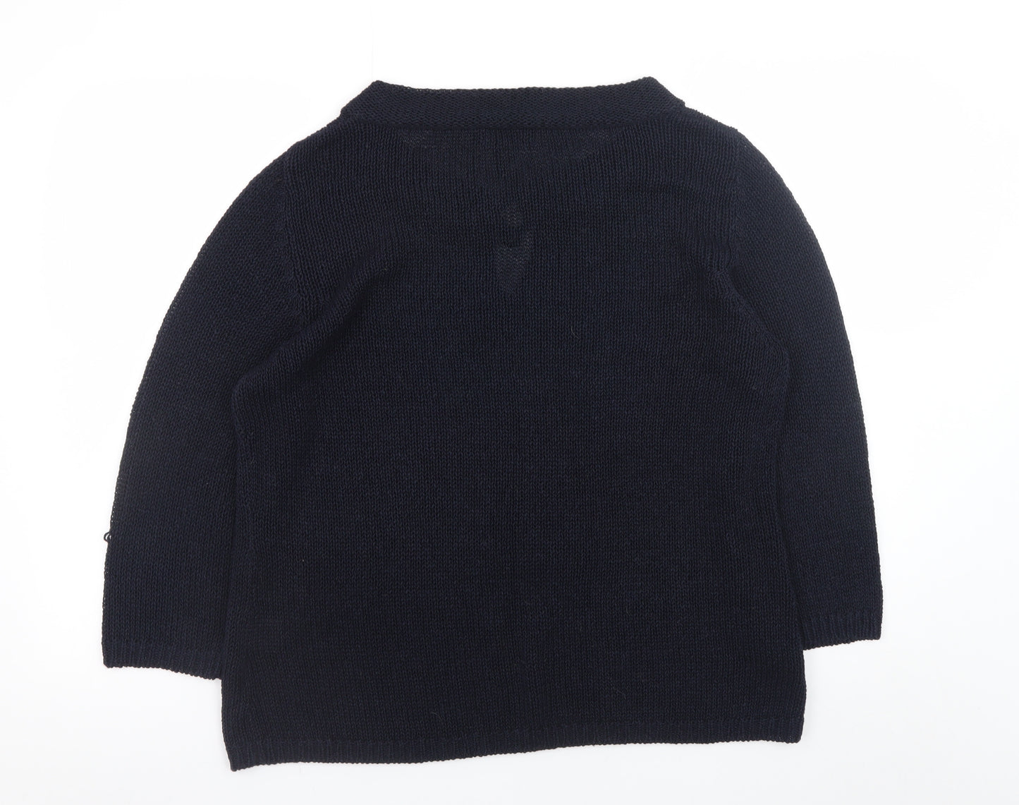 Dash Black Knit V-Neck Pullover Jumper Size 18