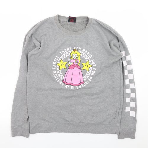 Vans Nintendo Grey Princess Peach Sweatshirt Women Small Crew Neck
