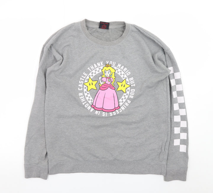 Vans Nintendo Grey Princess Peach Sweatshirt Women Small Crew Neck