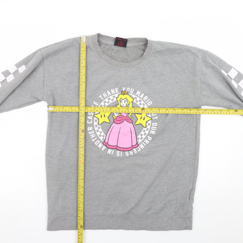 Vans Nintendo Grey Princess Peach Sweatshirt Women Small Crew Neck