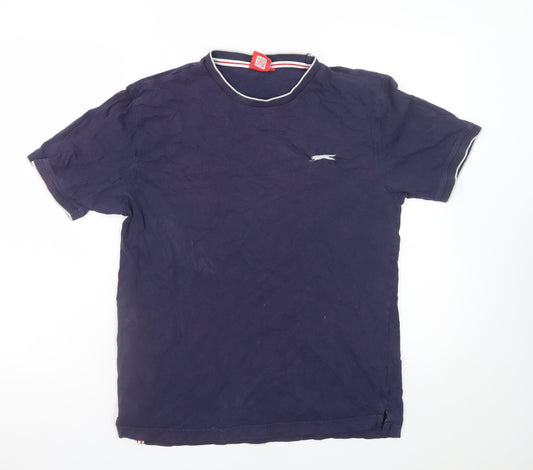 Slazenger Men's Blue Crew Neck Short Sleeve Cotton T-Shirt Size M