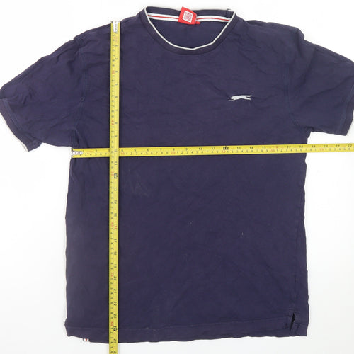 Slazenger Men's Blue Crew Neck Short Sleeve Cotton T-Shirt Size M