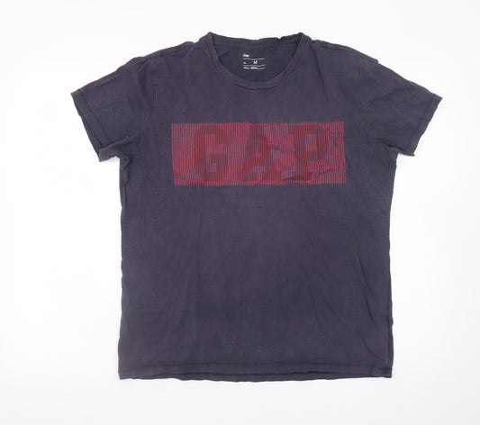 GAP Men's Black Logo Cotton Crew Neck Short Sleeve T-Shirt Size M