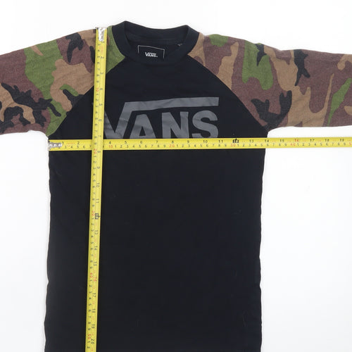 Vans Boys Black Camo Sleeve Long Sleeve T-Shirt Size Small 8-10 Years