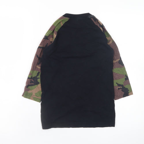 Vans Boys Black Camo Sleeve Long Sleeve T-Shirt Size Small 8-10 Years