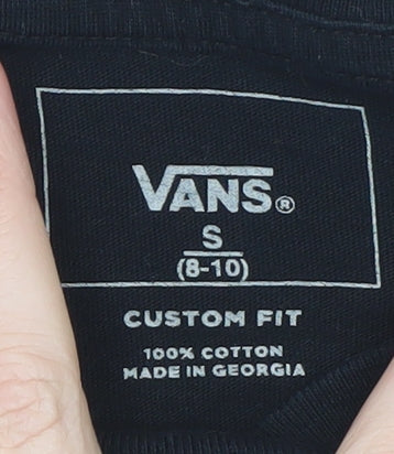 Vans Boys Black Camo Sleeve Long Sleeve T-Shirt Size Small 8-10 Years