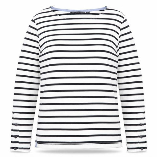 Dorothy Perkins Women's Black White Striped Boat Neck Long Sleeve T-Shirt UK 8