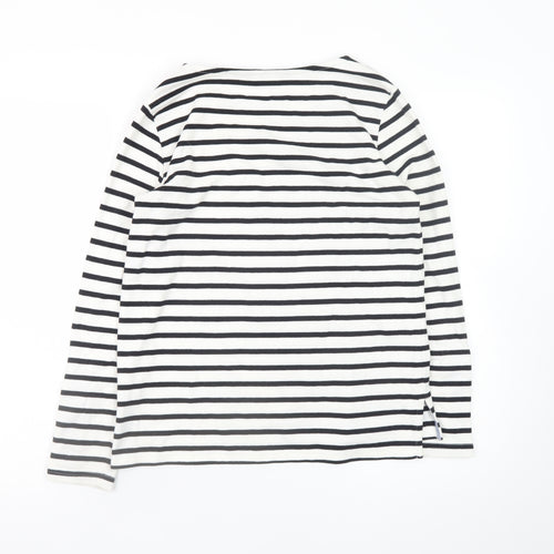 Dorothy Perkins Women's Black White Striped Boat Neck Long Sleeve T-Shirt UK 8