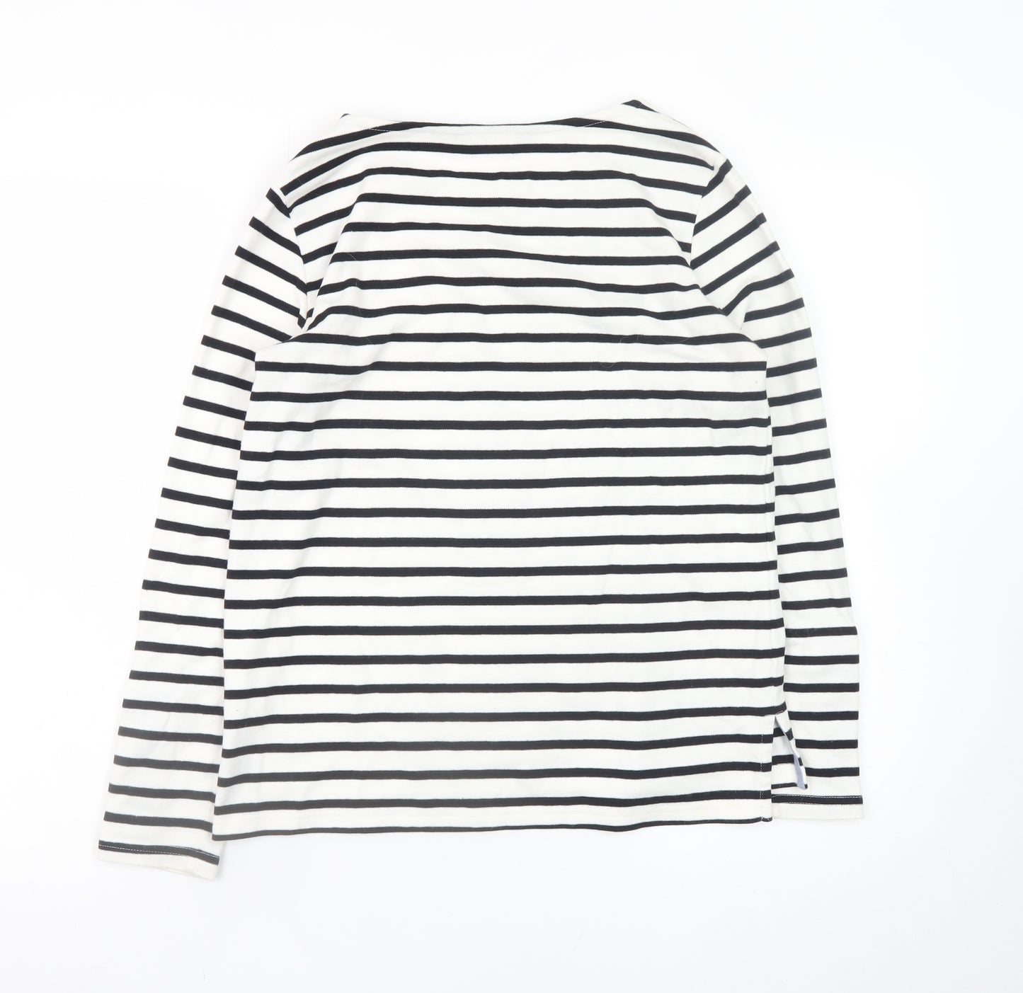 Dorothy Perkins Women's Black White Striped Boat Neck Long Sleeve T-Shirt UK 8