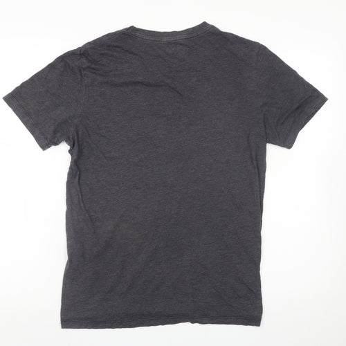 Jack & Jones Men's Grey Graphic Print Cotton Blend T-Shirt Size S