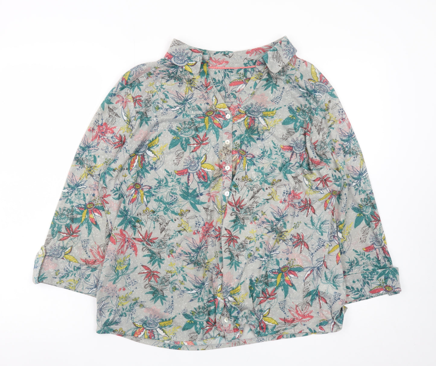 Marks and Spencer Women’s Multicoloured Floral Button-Up Shirt UK 20