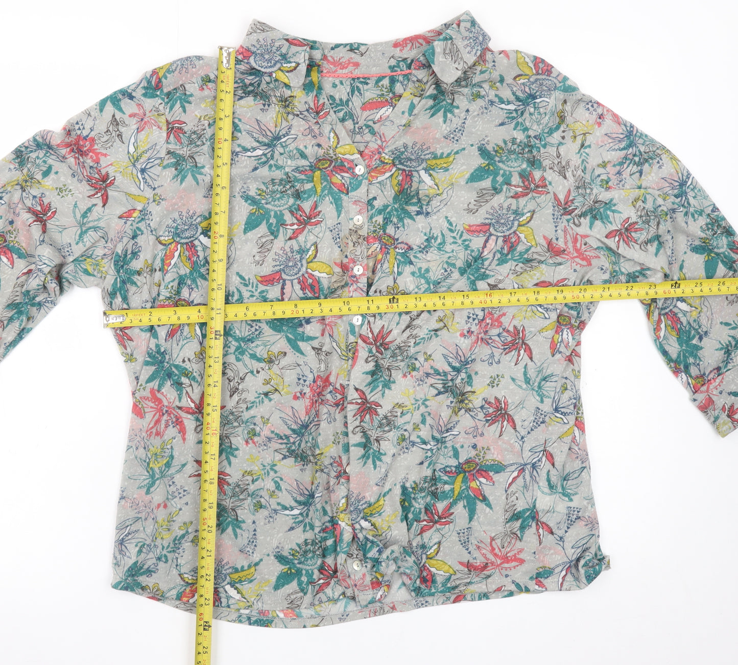 Marks and Spencer Women’s Multicoloured Floral Button-Up Shirt UK 20