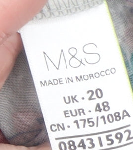 Marks and Spencer Women’s Multicoloured Floral Button-Up Shirt UK 20